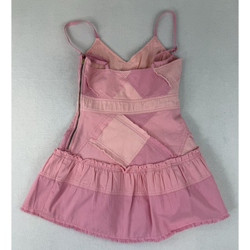 LoveShackFancy Pera Pink MIni Dress Women's Size 0 Colorblock Patchwork *READ* - Picture 10 of 10